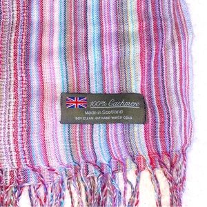 Multicolor Striped Cashmere Scarf/shawl/wrap